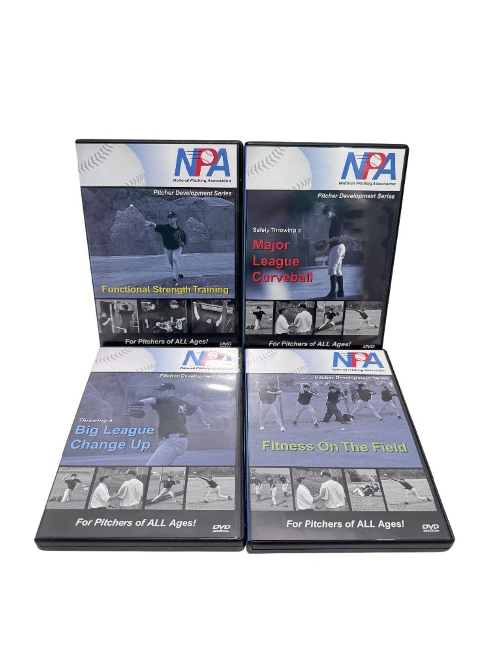 Lot of 4 NPA National Pitching Association Pitcher Development Series DVDs